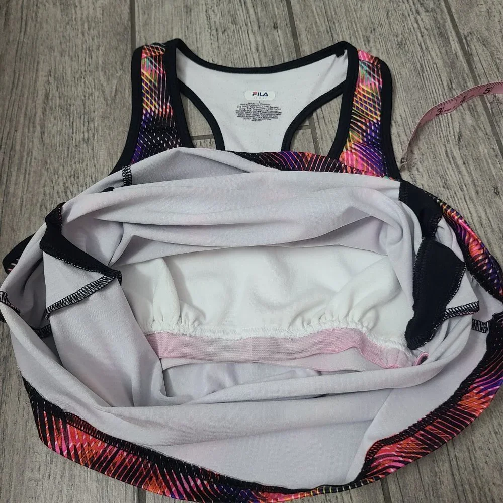 Fila women's athletic racerback workout tank top pink multi color size small - Picture 8 of 8